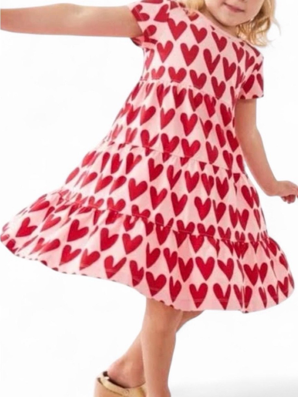 Hanna Andersson Tiered Heart Dress (Size 5)